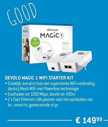 Promoties Devolo magic 1 wifi starter kit - Devolo - Geldig van 15/02/2019 tot 15/04/2019 bij Exellent