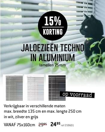 Promoties Jaloezieën techno in aluminium - Huismerk - Free Time - Geldig van 20/02/2019 tot 10/03/2019 bij Freetime