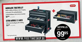 Promoties Modulaire tooltrolley - Huismerk - Free Time - Geldig van 20/02/2019 tot 10/03/2019 bij Freetime