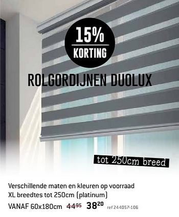 Promoties Rolgordijnen duolux - Huismerk - Free Time - Geldig van 20/02/2019 tot 10/03/2019 bij Freetime