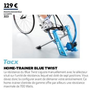 Promoties Home-trainer blue twist - Tacx - Geldig van 01/01/2019 tot 31/12/2019 bij Sport 2000
