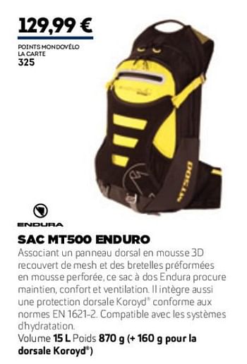 Promotions Sac mt500 enduro - Endura  - Valide de 01/01/2019 à 31/12/2019 chez Sport 2000