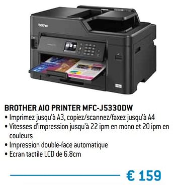 Promotions Brother aio printer mfc-j5330dw - Brother - Valide de 15/02/2019 à 15/04/2019 chez Exellent