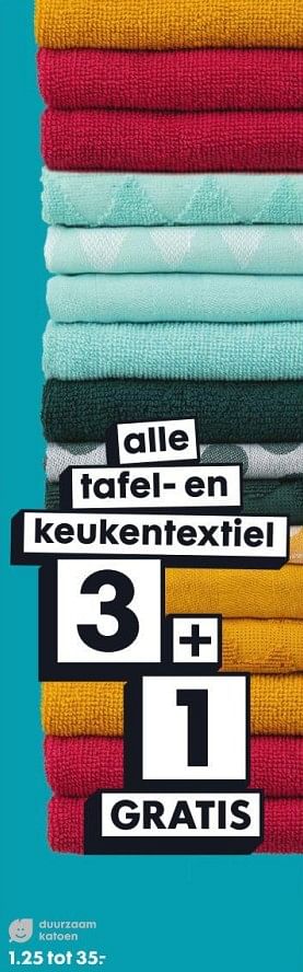 Promoties Alle tafel- en keukentextiel - Huismerk - Hema - Geldig van 20/02/2019 tot 05/03/2019 bij Hema