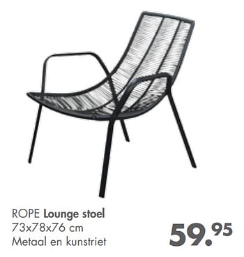 Promoties Rope lounge stoel - Huismerk - Casa - Geldig van 21/02/2019 tot 30/09/2019 bij Casa
