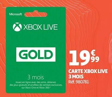 xbox live gold auchan