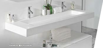 Promotions Composition de meuble armoire à tiroirs suspendue blanc mat 180cm et lavabo modus en solid surface - Balmani - Valide de 25/02/2019 à 31/03/2019 chez X2O