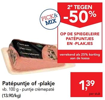Promoties Patépuntje of ­plakje - De Spiegeleire - Geldig van 27/02/2019 tot 12/03/2019 bij Makro