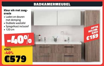 Promoties Badkamermeubel - Huismerk - Bouwcenter Frans Vlaeminck - Geldig van 27/02/2019 tot 31/03/2019 bij Bouwcenter Frans Vlaeminck