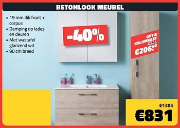 Promoties Betonlook meubel - Huismerk - Bouwcenter Frans Vlaeminck - Geldig van 27/02/2019 tot 31/03/2019 bij Bouwcenter Frans Vlaeminck