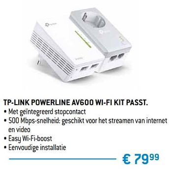 Promoties Tp-link powerline av600 wi-fi kit passt. - TP-LINK - Geldig van 15/02/2019 tot 15/04/2019 bij Exellent