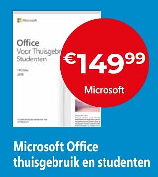 Promoties Microsoft office thuisgebruik en studenten - Microsoft - Geldig van 15/02/2019 tot 15/04/2019 bij Exellent