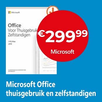 Promoties Microsoft office thuisgebruik en zelfstandigen - Microsoft - Geldig van 15/02/2019 tot 15/04/2019 bij Exellent