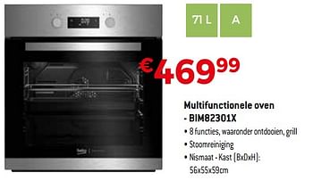 Promoties Beko multifunctionele oven - bim82301x - Beko - Geldig van 18/02/2019 tot 31/03/2019 bij Exellent