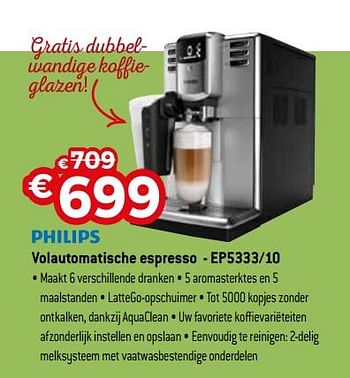 Promoties Philips volautomatische espresso - ep5333-10 - Philips - Geldig van 18/02/2019 tot 31/03/2019 bij Exellent