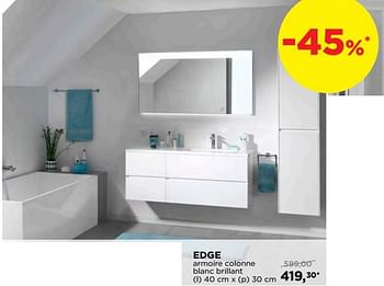 Promoties Edge armoire colonne blanc brillant - Storke - Geldig van 25/02/2019 tot 31/03/2019 bij X2O