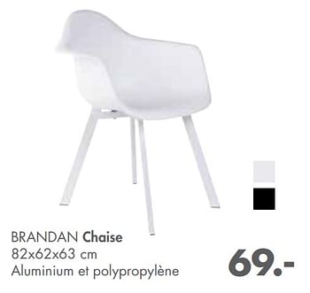 Promotions Brandan chaise - Produit maison - Casa - Valide de 21/02/2019 à 30/09/2019 chez Casa