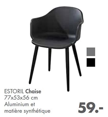 Promotions Estoril chaise - Produit maison - Casa - Valide de 21/02/2019 à 30/09/2019 chez Casa