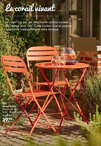 Promotions Elite chaise bistrot - Produit maison - Casa - Valide de 21/02/2019 à 30/09/2019 chez Casa