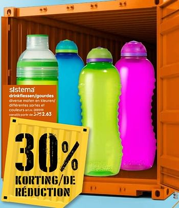 Promoties Drinkflessen-gourdes - Sistema - Geldig van 20/02/2019 tot 05/03/2019 bij Blokker