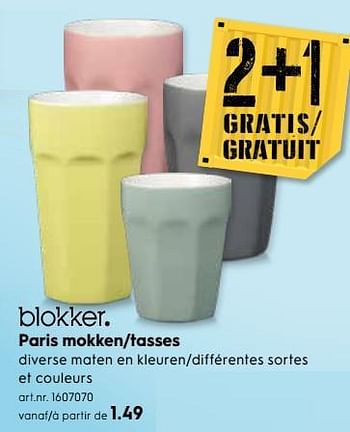 Promoties Paris mokken-tasses - Huismerk - Blokker - Geldig van 20/02/2019 tot 05/03/2019 bij Blokker