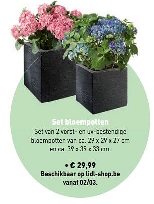 Promoties Set bloempotten - Huismerk - Lidl - Geldig van 24/02/2019 tot 08/04/2019 bij Lidl