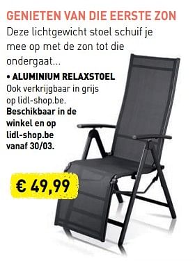 Huismerk - Aluminium relaxstoel Promotie bij Lidl
