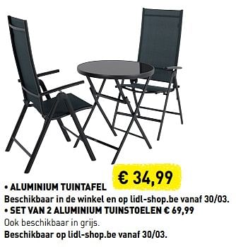 Promoties Aluminium tuintafel - Huismerk - Lidl - Geldig van 24/02/2019 tot 08/04/2019 bij Lidl