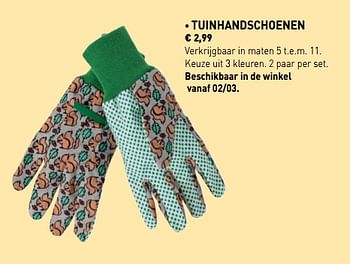 Promoties Tuinhandschoenen - Huismerk - Lidl - Geldig van 24/02/2019 tot 08/04/2019 bij Lidl