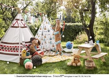 Promoties Dreamland verkleedpak indiaan meisje - Huismerk - Dreamland - Geldig van 26/02/2019 tot 30/06/2019 bij Dreamland
