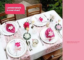 Promoties Tafelloper blossom, roze en gold - Huismerk - Ava - Geldig van 01/02/2019 tot 30/04/2019 bij Ava