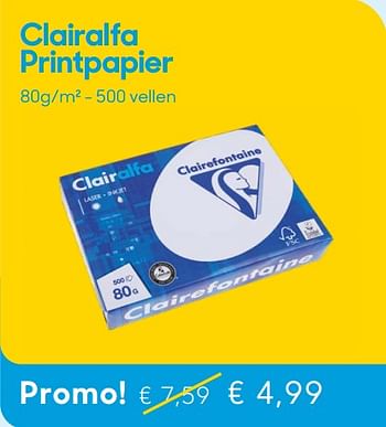 Promoties Clairalfa printpapier - Clairalfa - Geldig van 01/02/2019 tot 30/04/2019 bij Ava