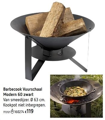 Promoties Barbecook vuurschaal modern 60 zwart - Barbecook - Geldig van 26/02/2019 tot 30/06/2019 bij Dreamland