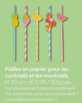 Promotions Pailles en papier pour les cocktails et les mocktails - Produit Maison - Ava - Valide de 01/02/2019 à 30/04/2019 chez Ava