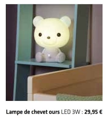 Promotions Lampe de chevet ours - Produit Maison - Euroshop - Valide de 21/02/2019 à 30/06/2019 chez Euro Shop