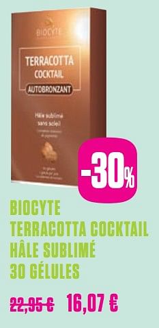 Promotions Biocyte terracotta cocktail hâle sublimé 30 gélules - Biocyte  - Valide de 14/05/2019 à 24/05/2019 chez Medi-Market