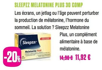 Promotions Sleepzz melatonine plus - Sleepzz - Valide de 14/05/2019 à 24/05/2019 chez Medi-Market