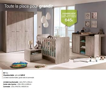 Promotions Chambre bébé - Produit Maison - Euroshop - Valide de 21/02/2019 à 30/06/2019 chez Euro Shop