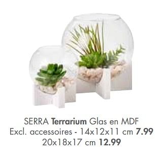 Promoties Serra terrarium glas en mdf accessoires - Huismerk - Casa - Geldig van 25/02/2019 tot 24/03/2019 bij Casa