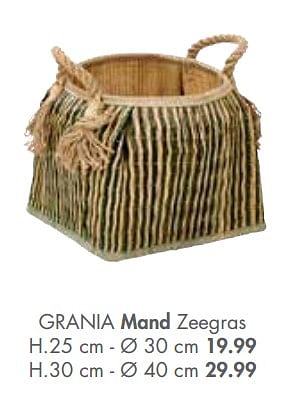 Promoties Grania mand zeegras - Huismerk - Casa - Geldig van 25/02/2019 tot 24/03/2019 bij Casa