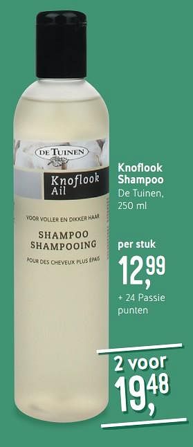 Promoties Knoflook shampoo - De Tuinen - Geldig van 25/02/2019 tot 25/03/2019 bij Holland & Barret