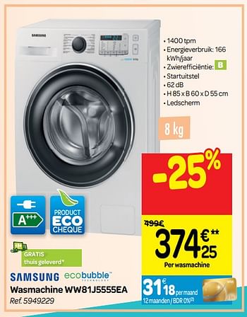 breed broeden Geletterdheid Samsung Samsung wasmachine ww81j5555ea - Promotie bij Carrefour
