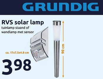 Promoties Rvs solar lamp - Grundig - Geldig van 27/02/2019 tot 05/03/2019 bij Action