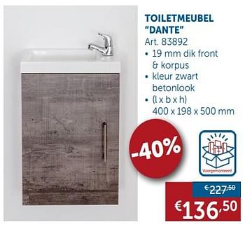 Promotions Toiletmeubel dante - Belbano - Valide de 05/03/2019 à 01/04/2019 chez Zelfbouwmarkt
