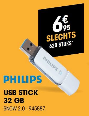 Promoties Philips usb stick snow 2.0 - Philips - Geldig van 27/02/2019 tot 17/03/2019 bij Electro Depot
