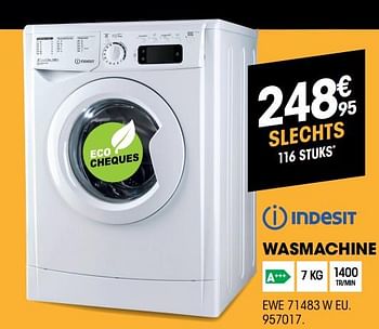 Promoties Indesit wasmachine ewe 71483 w eu - Indesit - Geldig van 27/02/2019 tot 17/03/2019 bij Electro Depot