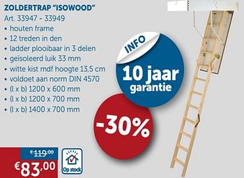 Promoties Zoldertrappen isowood - Isowood - Geldig van 05/03/2019 tot 01/04/2019 bij Zelfbouwmarkt