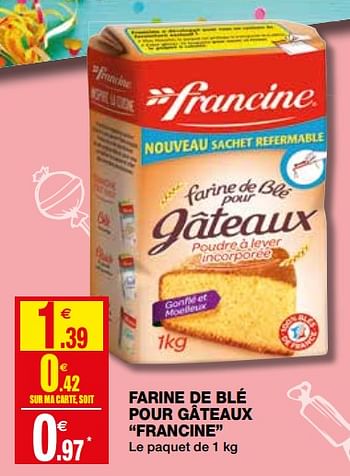 Farine de blé pour gâteau, Francine (1 kg)