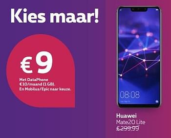 Promotions Huawei mate20 lite - Huawei - Valide de 01/03/2019 à 31/03/2019 chez Proximus