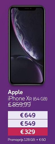 Promoties Apple iphone xr64 gb - Apple - Geldig van 01/03/2019 tot 31/03/2019 bij Proximus